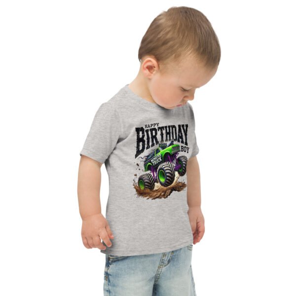 Toddler Monster Truck  Birthday Jersey Tee - Image 3
